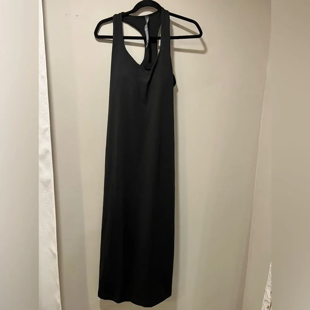 Vuori Halo Racerback Midi Tank Dress Size Large in Black